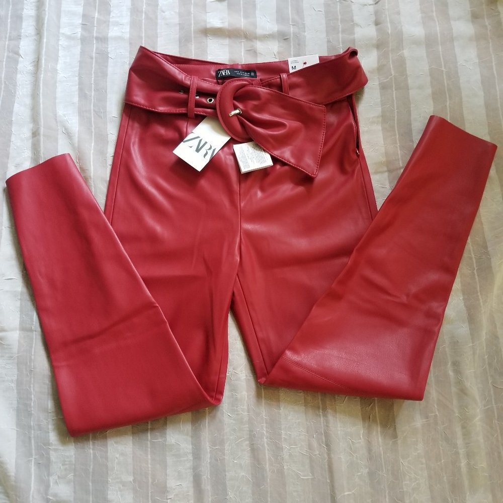 High- Waisted Faux Leather leggings SOLD - Picture 1 of 11